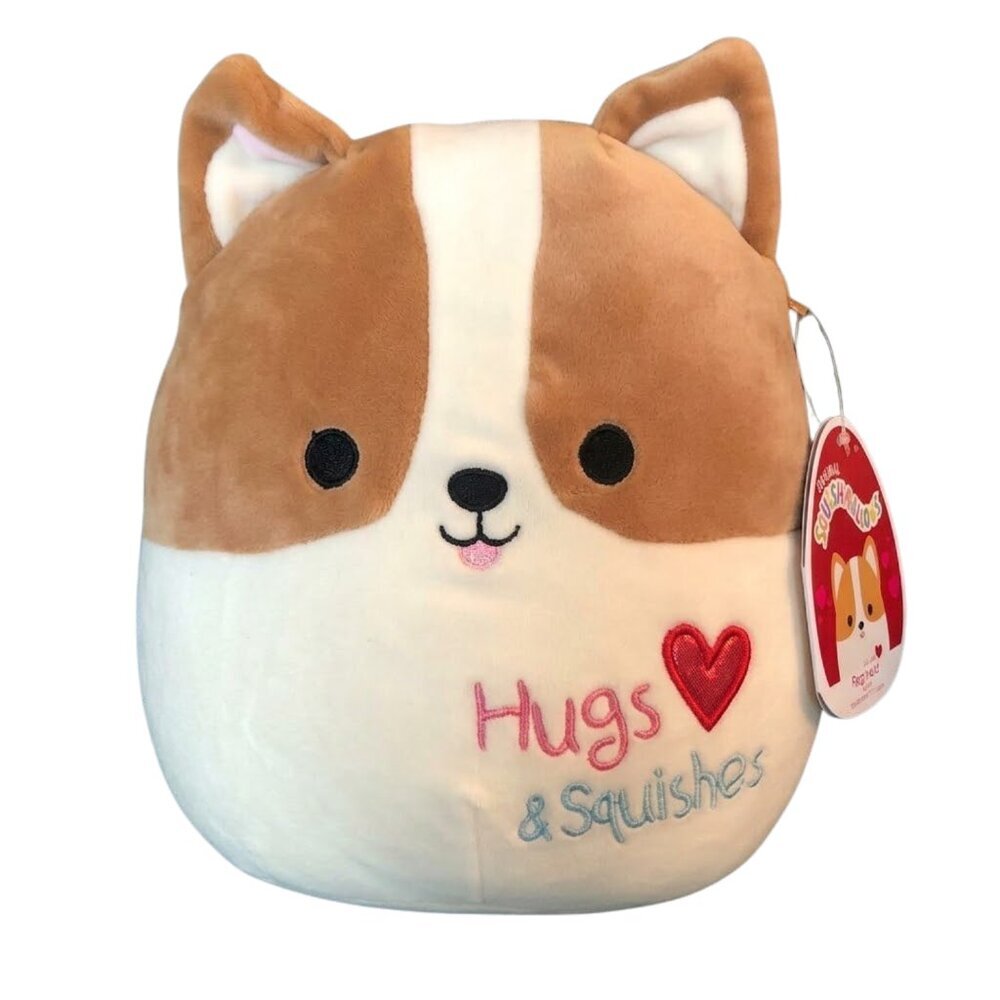 Squishmallows Reginald the Corgi Dog Valentines Hugs and Squishes 8"